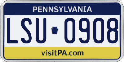 PA license plate LSU0908