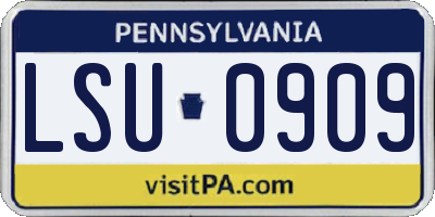 PA license plate LSU0909