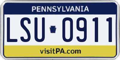 PA license plate LSU0911
