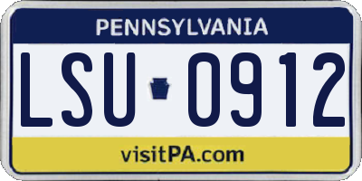 PA license plate LSU0912