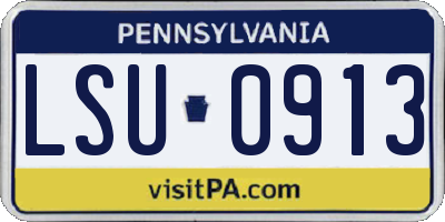 PA license plate LSU0913