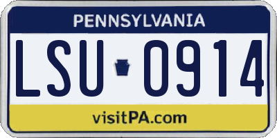 PA license plate LSU0914