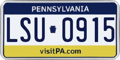 PA license plate LSU0915