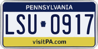 PA license plate LSU0917