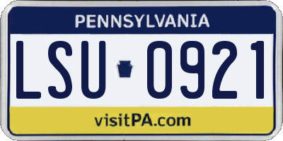 PA license plate LSU0921