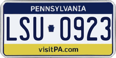 PA license plate LSU0923