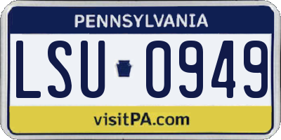 PA license plate LSU0949