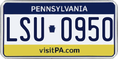 PA license plate LSU0950