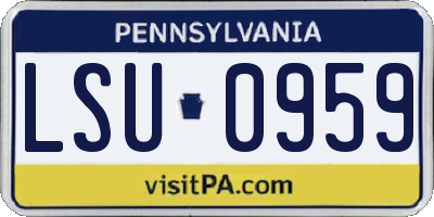 PA license plate LSU0959