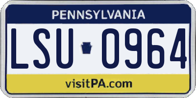 PA license plate LSU0964