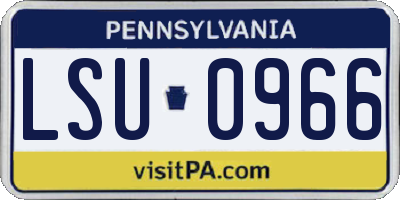PA license plate LSU0966