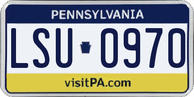 PA license plate LSU0970