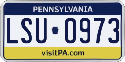 PA license plate LSU0973