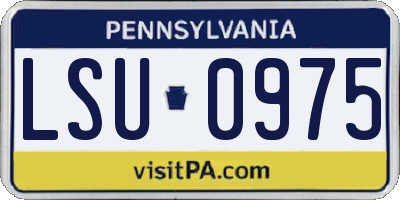 PA license plate LSU0975