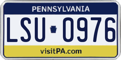 PA license plate LSU0976