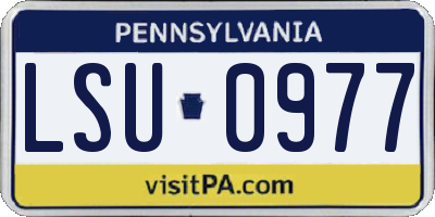 PA license plate LSU0977