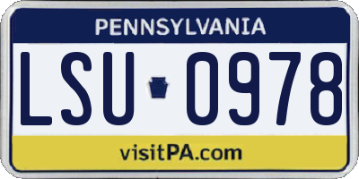 PA license plate LSU0978