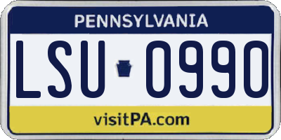 PA license plate LSU0990