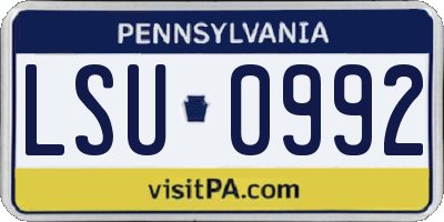 PA license plate LSU0992