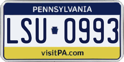PA license plate LSU0993