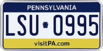 PA license plate LSU0995