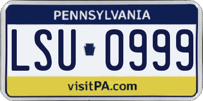 PA license plate LSU0999