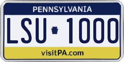 PA license plate LSU1000