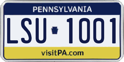 PA license plate LSU1001