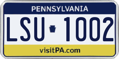 PA license plate LSU1002