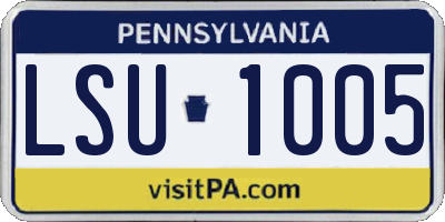 PA license plate LSU1005