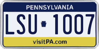 PA license plate LSU1007