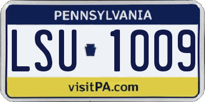 PA license plate LSU1009