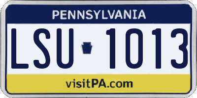 PA license plate LSU1013