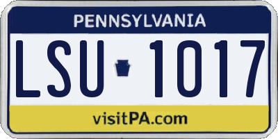 PA license plate LSU1017