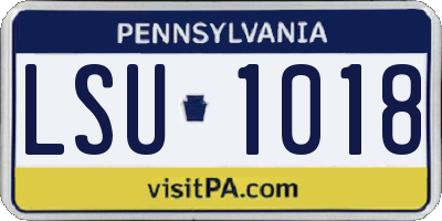PA license plate LSU1018