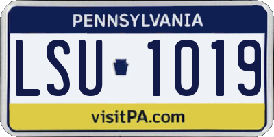 PA license plate LSU1019