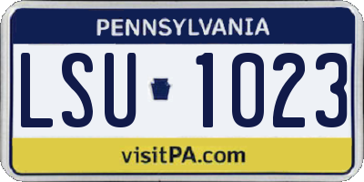 PA license plate LSU1023