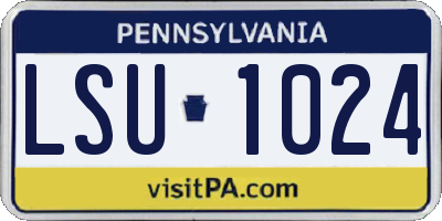 PA license plate LSU1024
