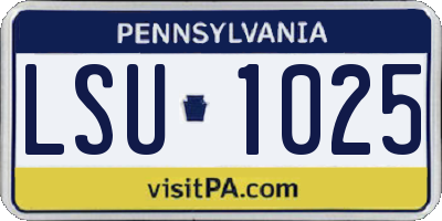 PA license plate LSU1025