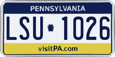 PA license plate LSU1026