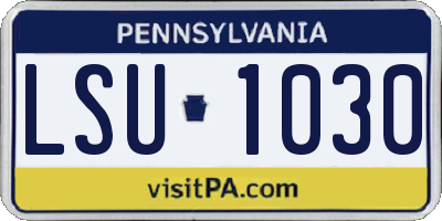 PA license plate LSU1030