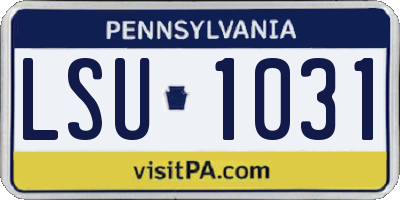 PA license plate LSU1031