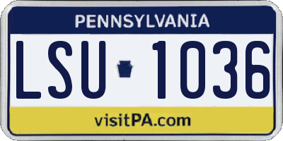 PA license plate LSU1036
