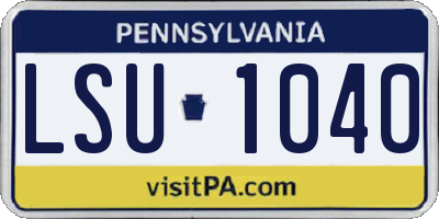 PA license plate LSU1040