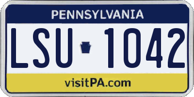 PA license plate LSU1042