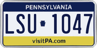 PA license plate LSU1047