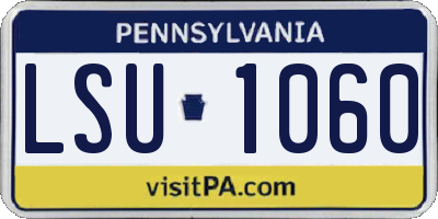 PA license plate LSU1060