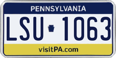 PA license plate LSU1063
