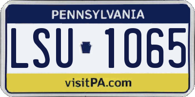 PA license plate LSU1065