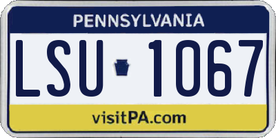 PA license plate LSU1067